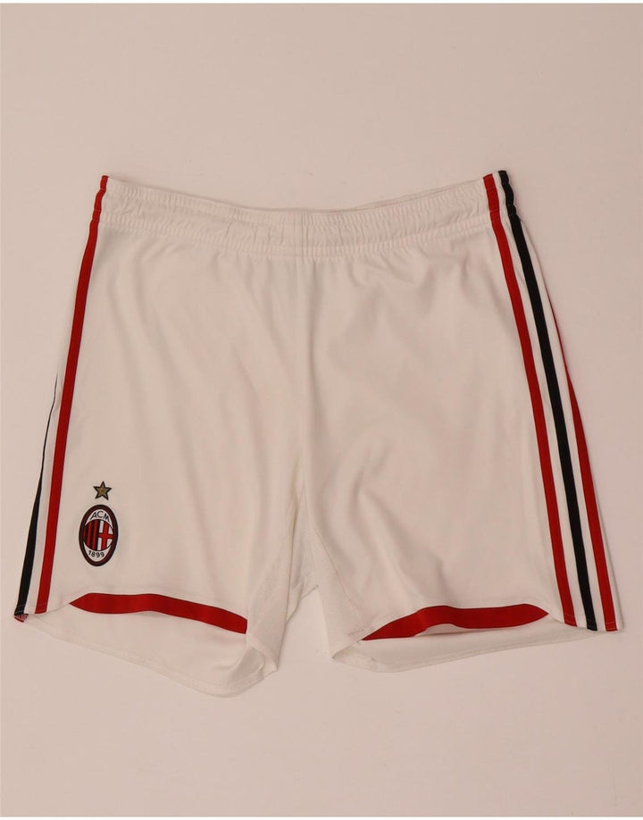 Męskie spodenki sportowe Adidas AC Milan, duże, białe, z blokami kolorów, poliestrowe
