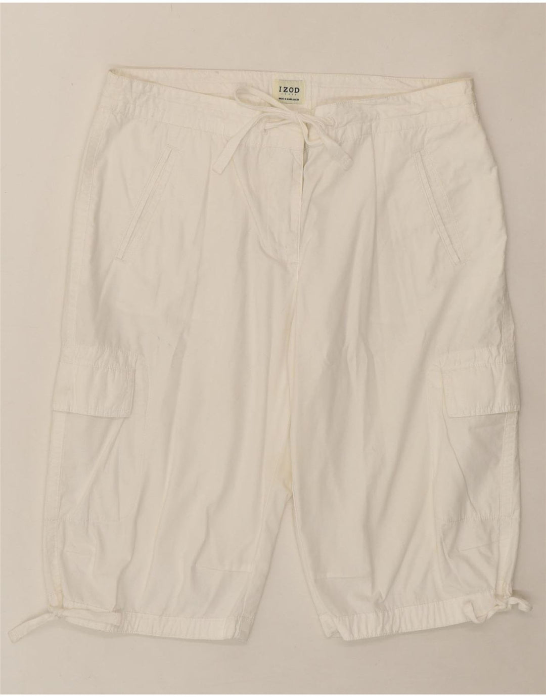 IZOD Womens Bermuda Cargo Shorts US 14 XL W36  White Cotton Vintage Izod and Second-Hand Izod from Messina Hembry 