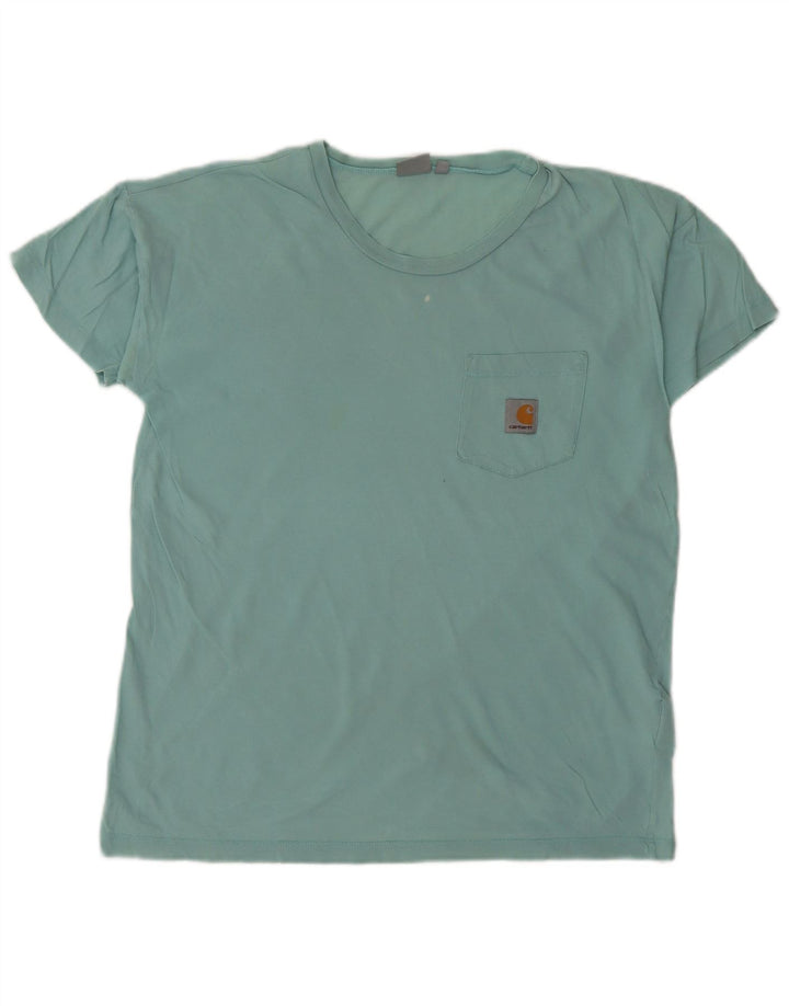 T-shirt męski Carhartt, mały, turkusowy, bawełniany