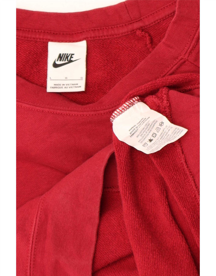 Damski sweter oversize Nike UK 16, duży, czerwony, bawełniany