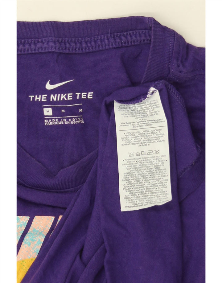 Męski T-shirt z grafiką NIKE Średni fioletowy bawełniany