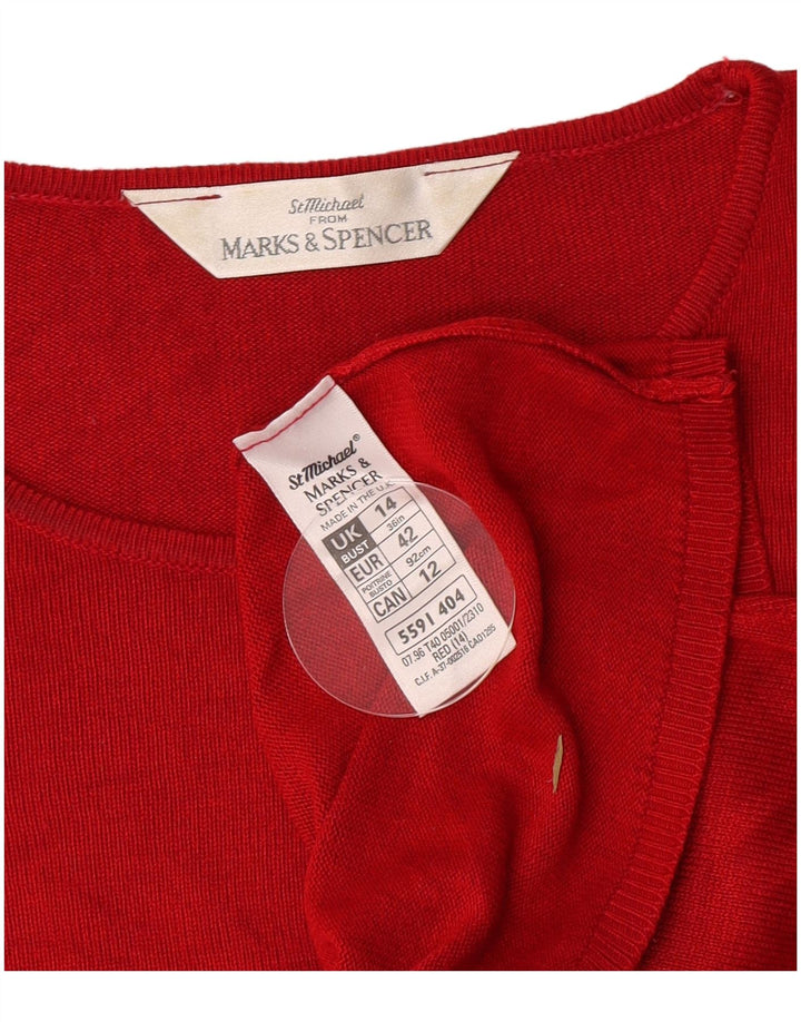 T-shirt damski Marks & Spencer Top UK 14 Large, czerwony, wiskoza