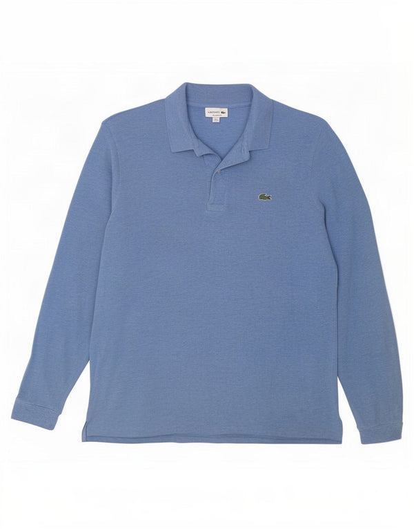 Męska koszulka polo Lacoste z długim rękawem i klasycznym krojem, rozmiar 6 XL, niebieska bawełna