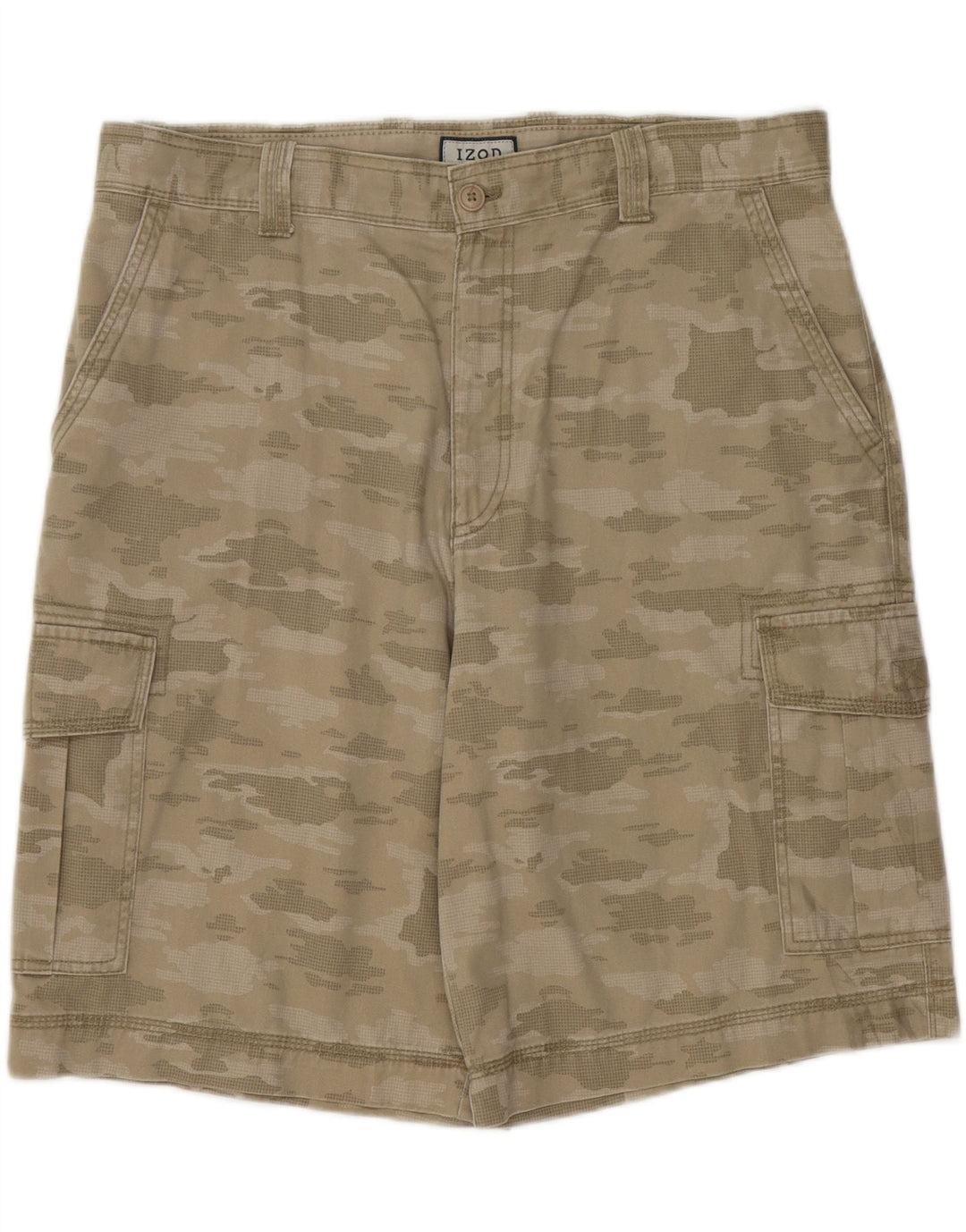 IZOD Mens Cargo Shorts W36 Large  Beige Camouflage Cotton Vintage Izod and Second-Hand Izod from Messina Hembry 