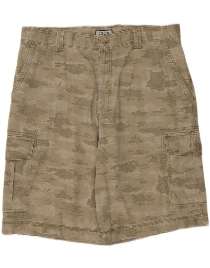 IZOD Mens Cargo Shorts W36 Large  Beige Camouflage Cotton Vintage Izod and Second-Hand Izod from Messina Hembry 