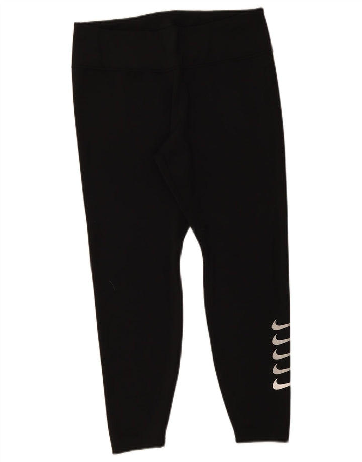 Damskie legginsy Nike Dri Fit Graphic Crop UK 14, duże, czarne, poliestrowe