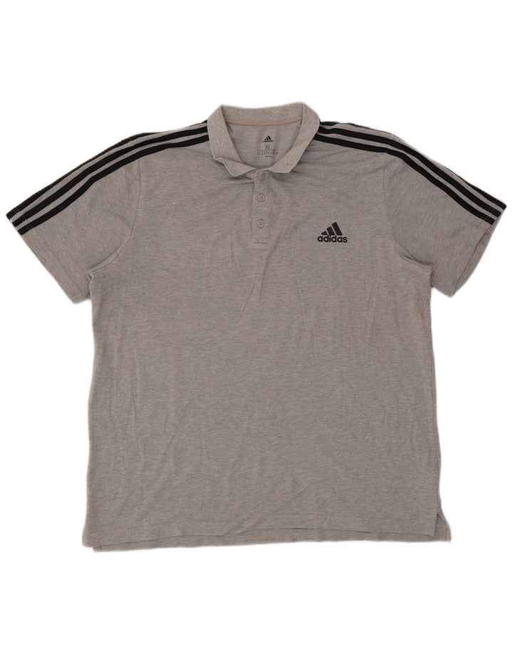 Męska koszulka polo Adidas XL, szara, bawełniana