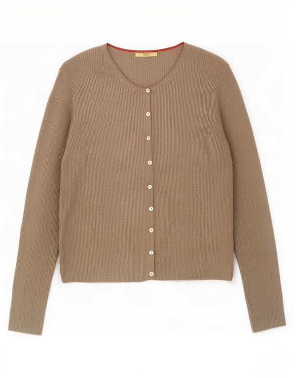 Marks & Spencer Damski top kardiganowy UK 18 XL, khaki, jedwabny