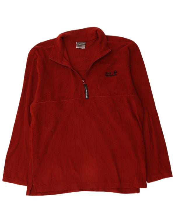 Męski sweter polarowy Jack Wolfskin z zamkiem błyskawicznym, UK 40/42, duży, bordowy poliester