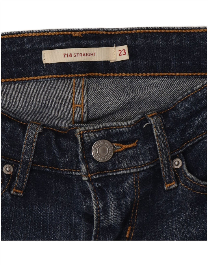 Damskie jeansy Levi's 714 Straight W23 L33 Niebieskie bawełniane