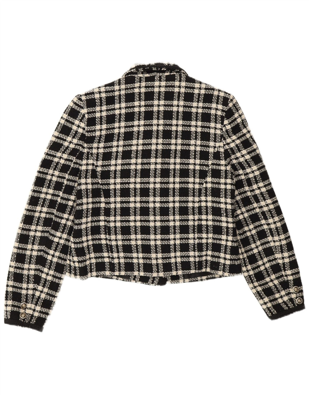 Damska marynarka dwurzędowa Yessica EU 40, wełniana w średnią czarną kratkę