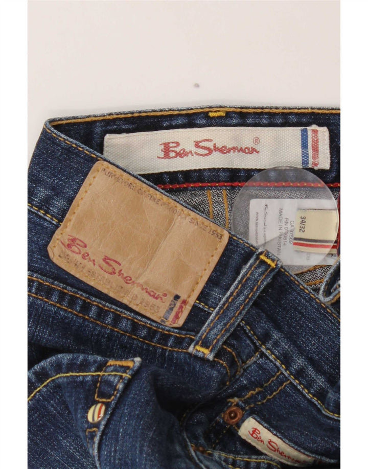 Męskie proste dżinsy Ben Sherman W34 L32 Niebieskie bawełniane