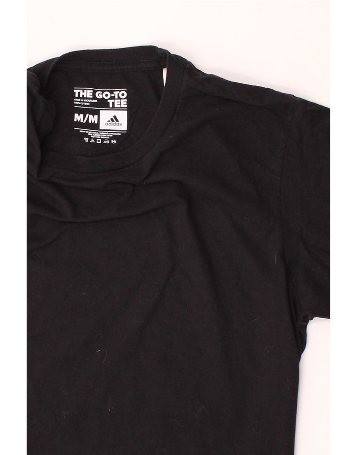ADIDAS Mens Graphic T-Shirt Top Medium Black Cotton Vintage Adidas and Second-Hand Adidas from Messina Hembry 