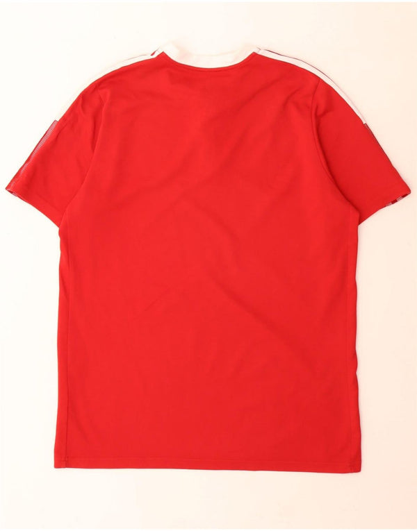 Męska koszulka Adidas Aeroready Graphic Top, bawełniana, w kolorze średniej czerwieni