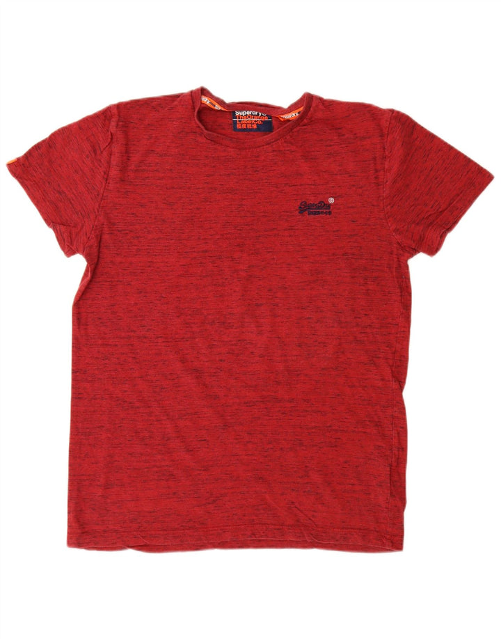 T-shirt męski Superdry, bawełniany, średni, czerwony, w cętki
