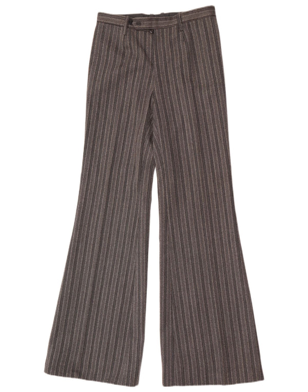 Vintage męskie spodnie typu casual flare W28 L34 szare paski