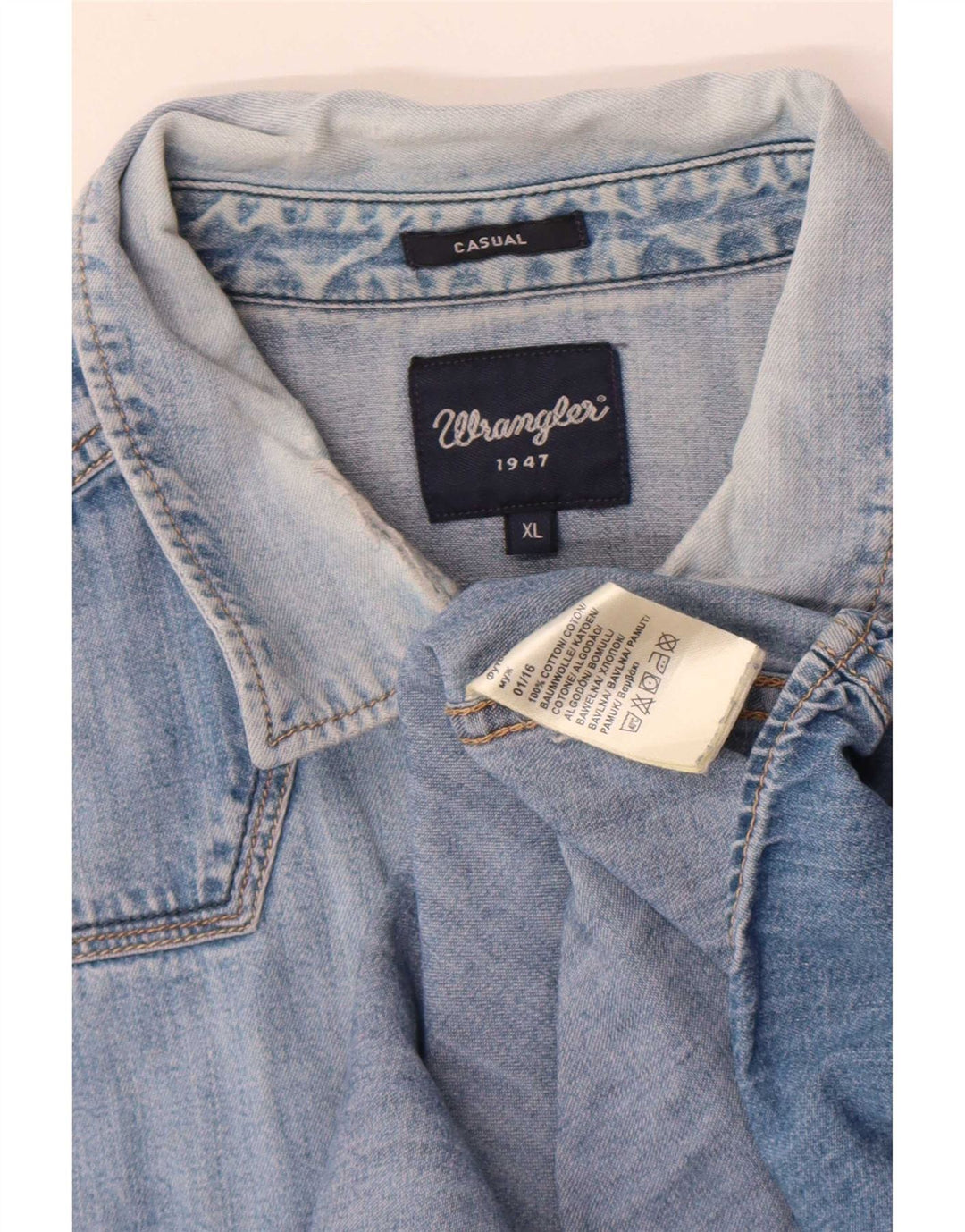 Męska koszula dżinsowa Wrangler XL, niebieska, bawełniana