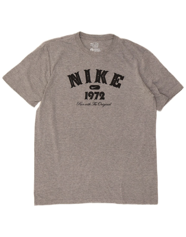 Męski T-shirt Nike o regularnym kroju z grafiką, duży, szary, nakrapiany