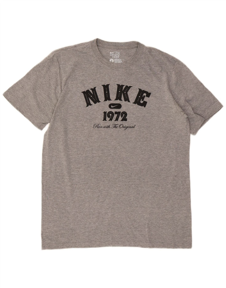 Męski T-shirt Nike o regularnym kroju z grafiką, duży, szary, nakrapiany