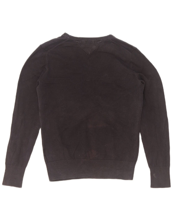 Sweter damski Tommy Hilfiger z dekoltem w kształcie litery V, UK 10, mały, granatowy, bawełniany