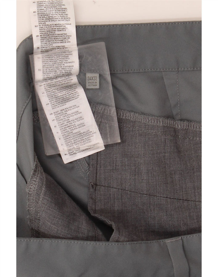 Męskie spodnie typu slim chino ADIDAS W34 L32 Szary poliester