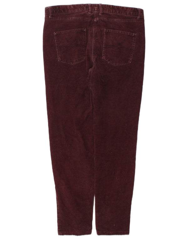 Spodnie sztruksowe Marks & Spencer Slim UK 12 Medium W32 L27 Burgundowe