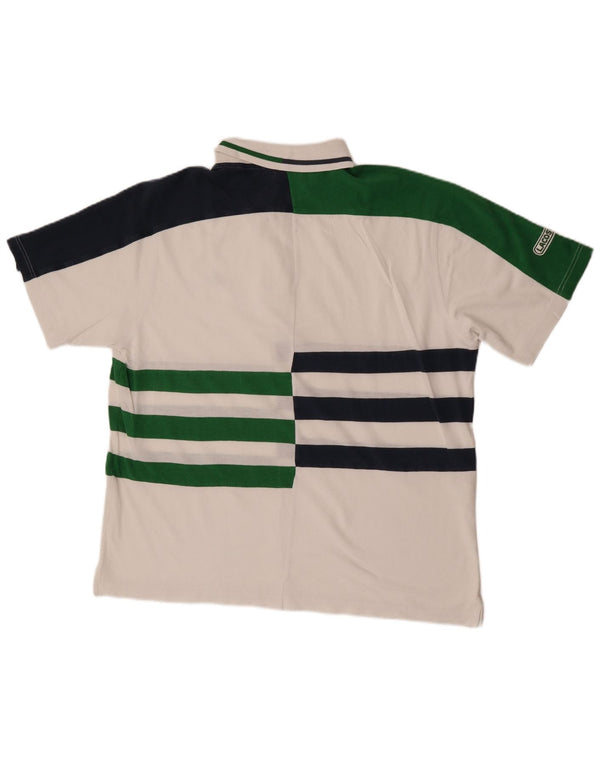 Męska koszulka polo Lacoste rozmiar 6 XL w białe paski