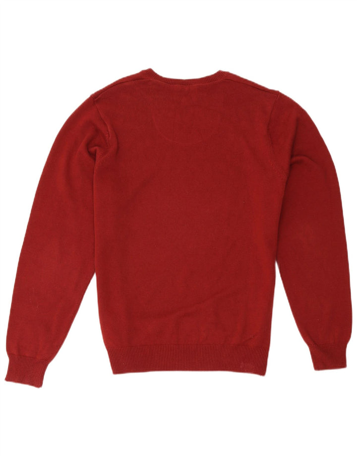 Męski sweter Marks & Spencer Blue Harbor z okrągłym dekoltem, średni czerwony