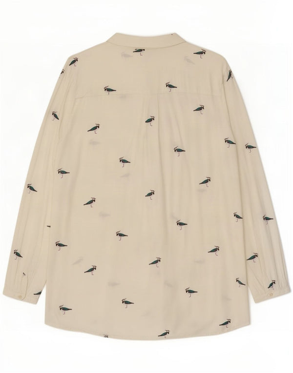 Damska bluzka oversize Joules z abstrakcyjnym wzorem UK 18 XL, biała