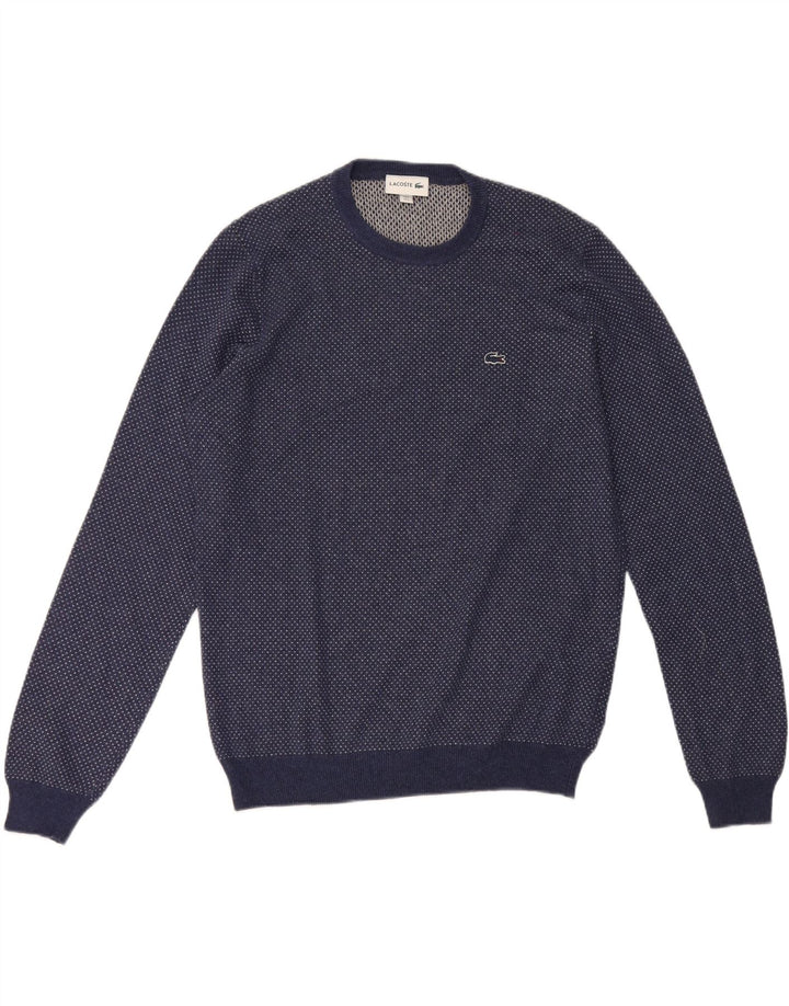 Męski sweter Lacoste z okrągłym dekoltem, rozmiar 5, duży, granatowy, wełniany