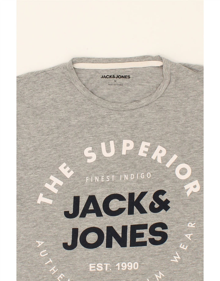 JACK & JONES Mens Graphic T-Shirt Top Medium Grey Cotton Vintage Jack & Jones and Second-Hand Jack & Jones from Messina Hembry 