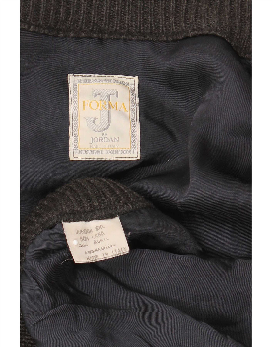 Vintage męski sweter kardigan 2XL szara wełna