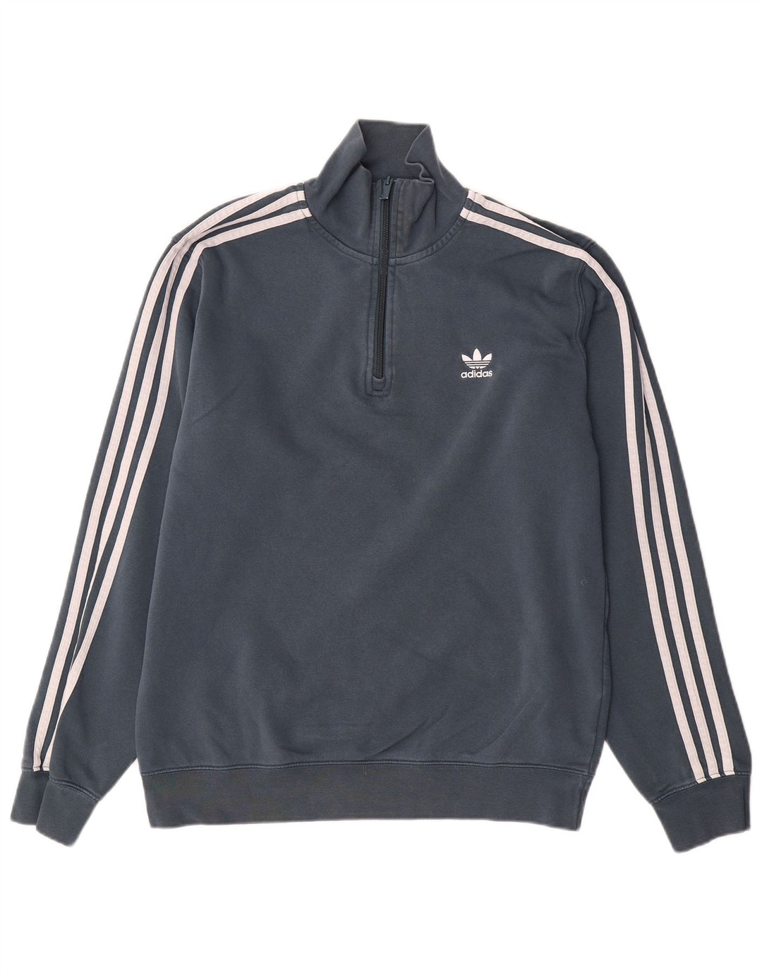 Męska bluza Adidas z zamkiem błyskawicznym, średnia szara bawełna