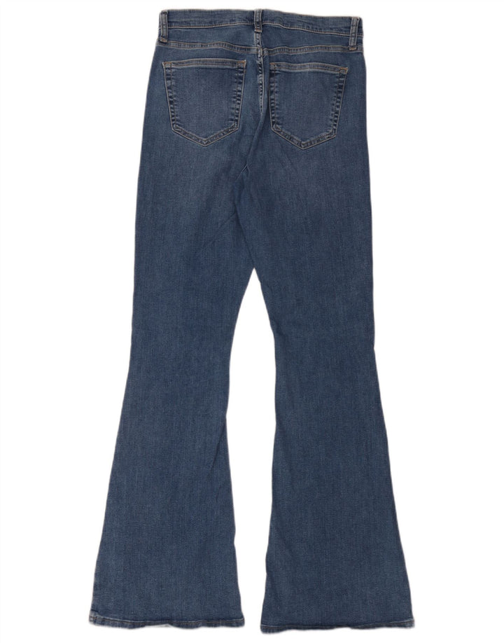 Topshop Damskie jeansy Jamie Flared W30 L32 Niebieskie bawełniane