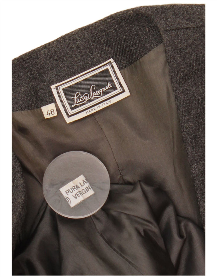 LUISA SPAGNOLI Damska marynarka zapinana na 1 guzik IT 48 XL Szara wełna