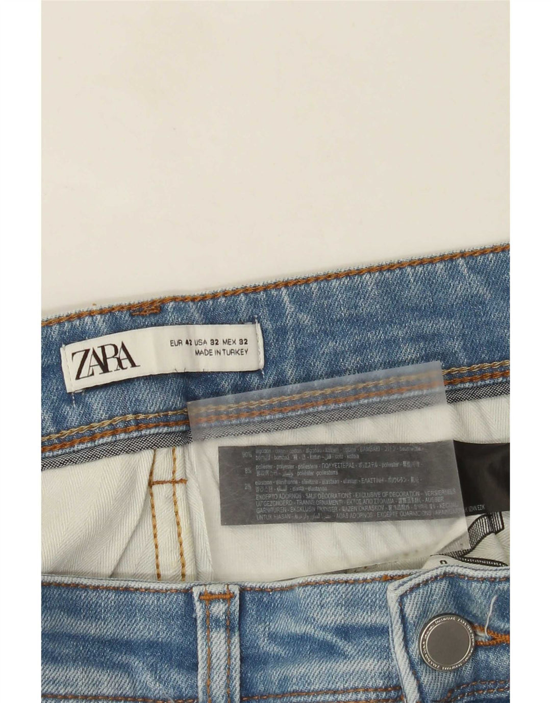 Męskie jeansy slim fit Zara EU 42 Large W32 L30 Niebieskie bawełniane