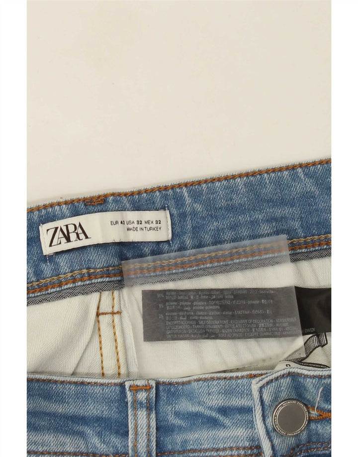 Męskie jeansy slim fit Zara EU 42 Large W32 L30 Niebieskie bawełniane