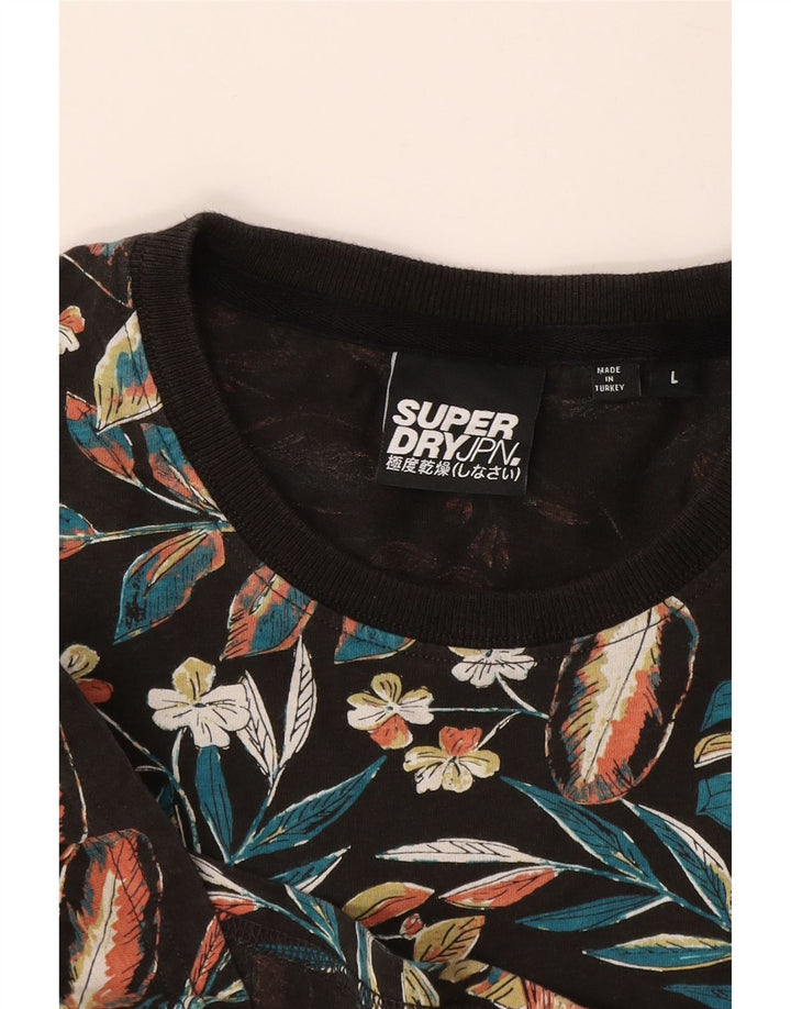 Męski T-shirt Superdry z grafiką, duży, wielokolorowy w kwiaty