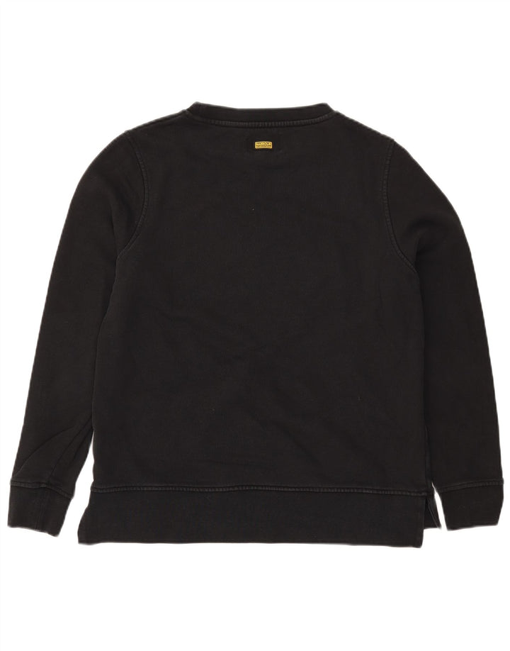 Damska bluza z grafiką BARBOUR UK 12, średnia czarna bawełna