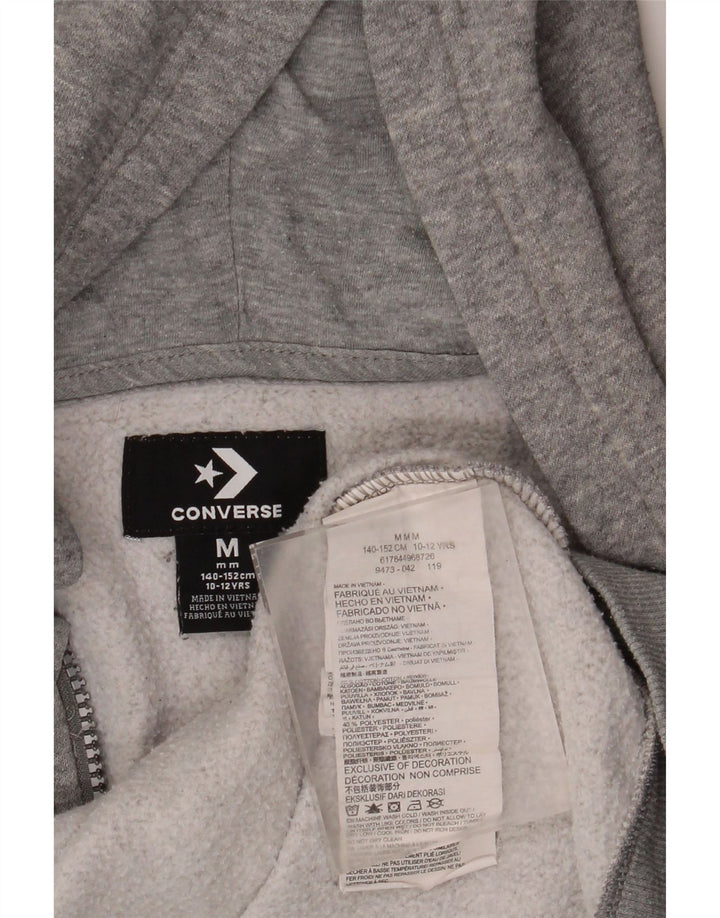 Chłopięcy sweter Converse z kapturem i zamkiem, 10-11 lat, średnioszary, bawełniany w cętki