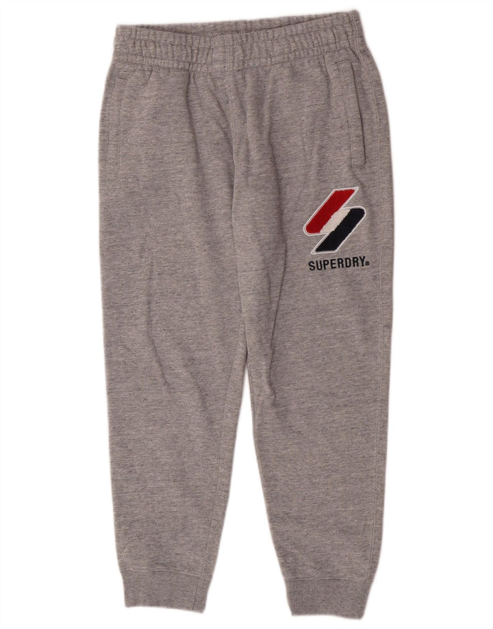 Męskie spodnie dresowe Superdry Graphic, średnioszare, nakrapiane