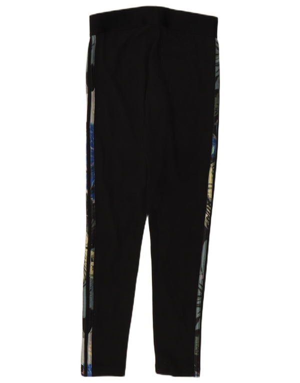 Damskie legginsy ADIDAS Graphic UK 8/10, małe, czarne w kwiaty
