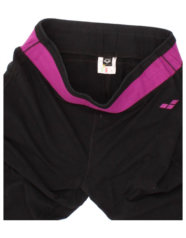 ARENA Womens Capri Tracksuit Trousers UK 12 Medium Black Colourblock Vintage Arena and Second-Hand Arena from Messina Hembry 