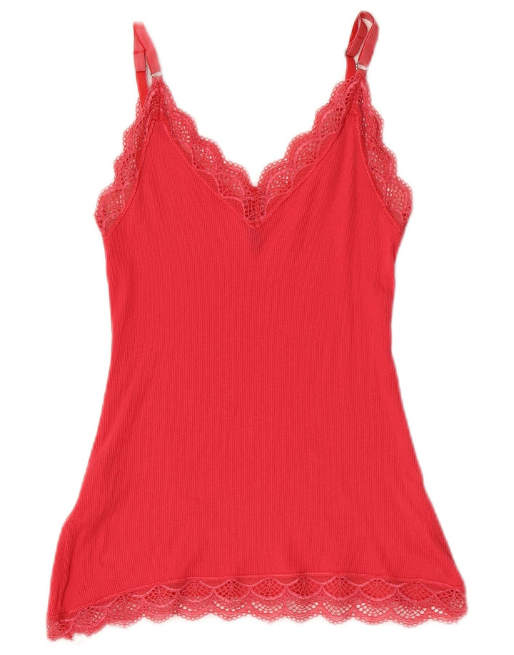 Damski top na ramiączkach Benetton UK 8, mały, różowy, bawełniany