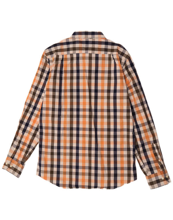 Koszula męska Izod Slim Fit, średnia, pomarańczowa bawełna w kratkę