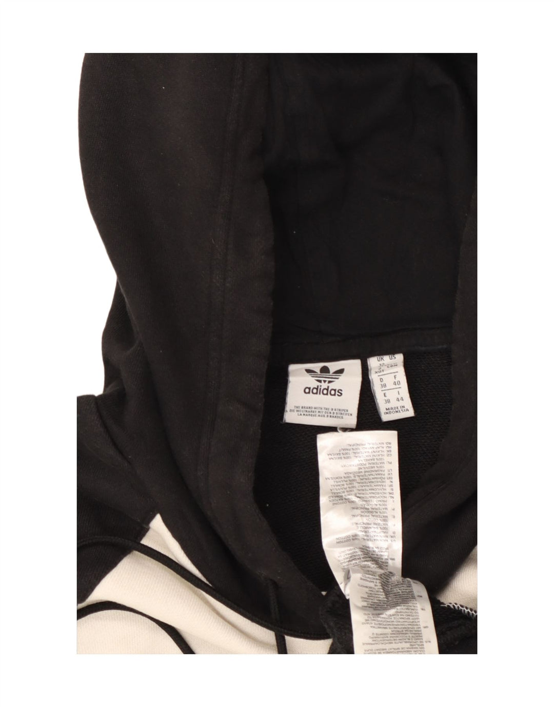 Damski sweter oversize z kapturem ADIDAS UK 12, średni czarny, blok kolorów