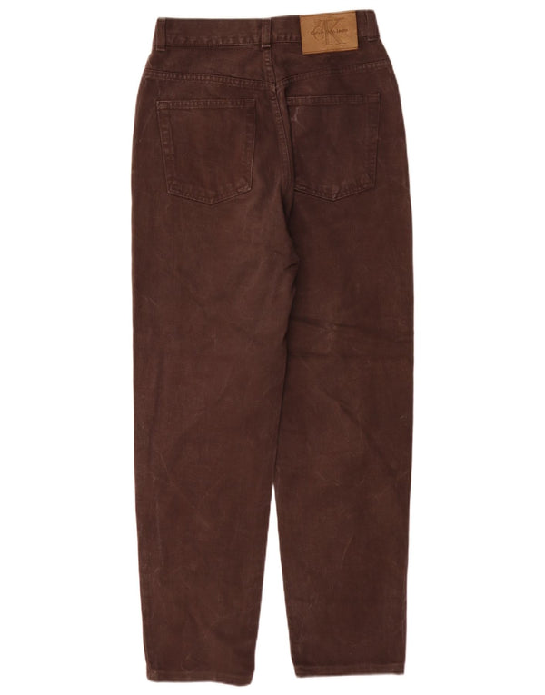 Calvin Klein Womens Loose Fit High Waist Jeans W28 L28 Brown Cotton