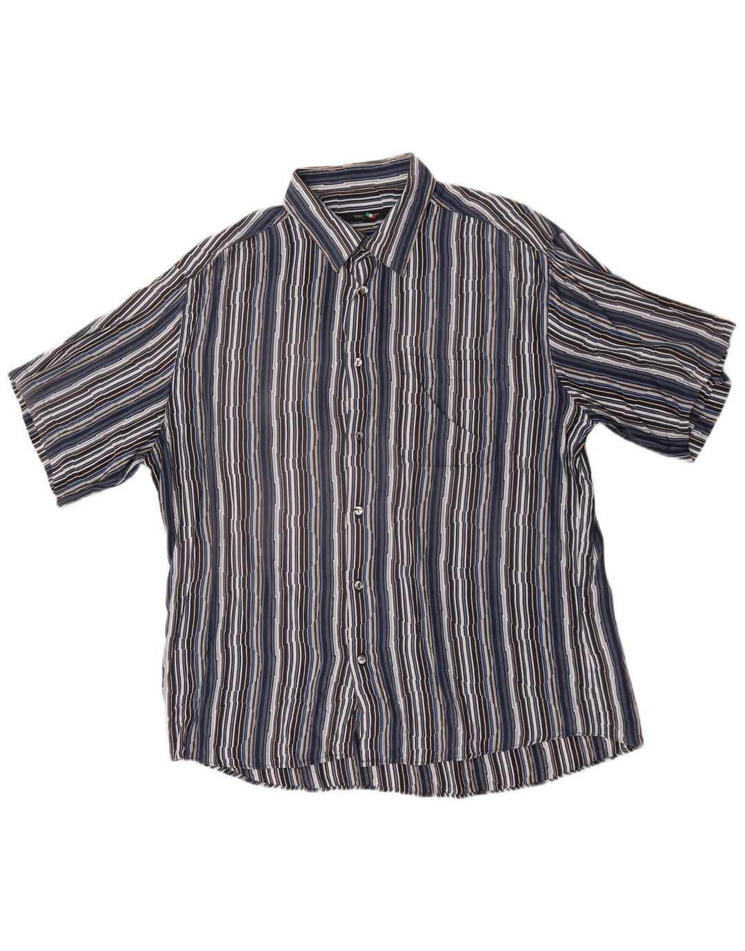 Koszula męska z krótkim rękawem Tipo' S, 2XL, granatowa w prążki