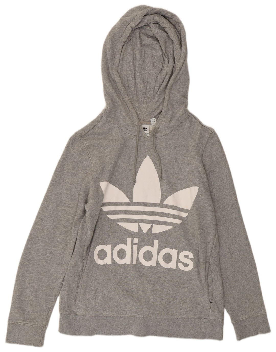 Damski sweter oversize z kapturem i grafiką ADIDAS UK 10, mały, szary, bawełniany