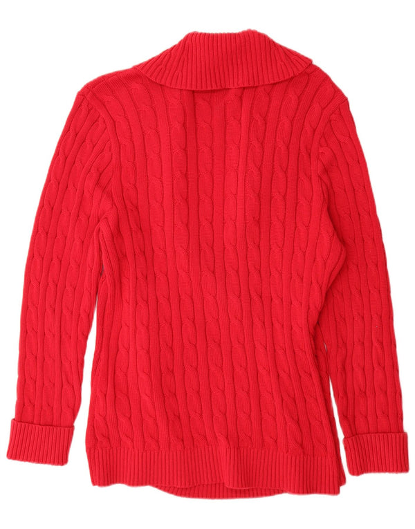 Damski sweter rozpinany Ralph Lauren o przedłużonym fasonie UK 18 XL, czerwona bawełna